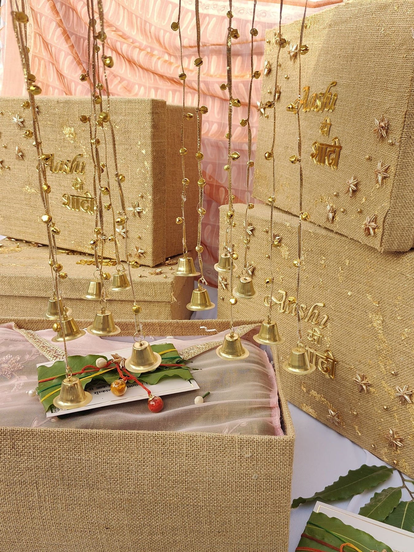 Bell Ringing Box Wedding bells ringing box – Varnan Jaipur | Customised Gift Hampers ...